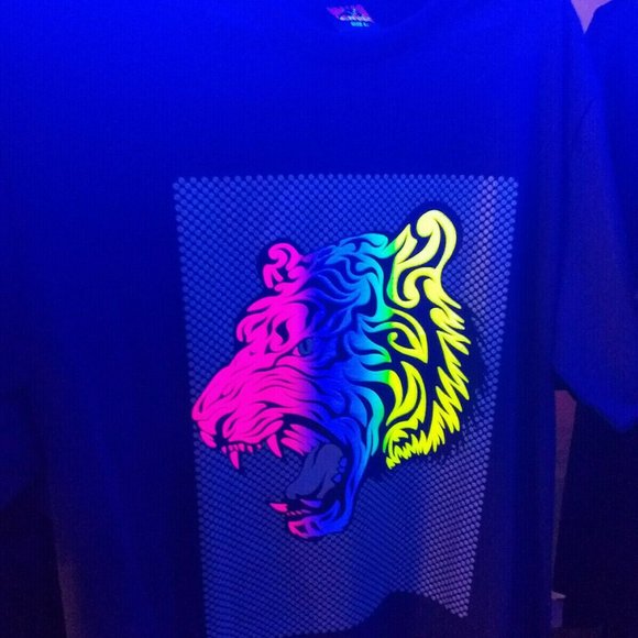 TIGER Glow in the Dark Blacklight colorful T-shirt - Picture 2 of 5